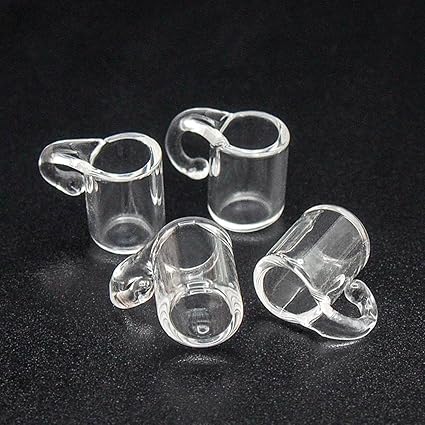 4pcs Dollhouse Miniature Plastic Clear Beer Mugs Cup Kitchen Accessory 1:12 HI