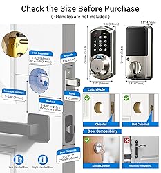 Veise Fingerprint Smart Lock for Front Door, 7-in-1