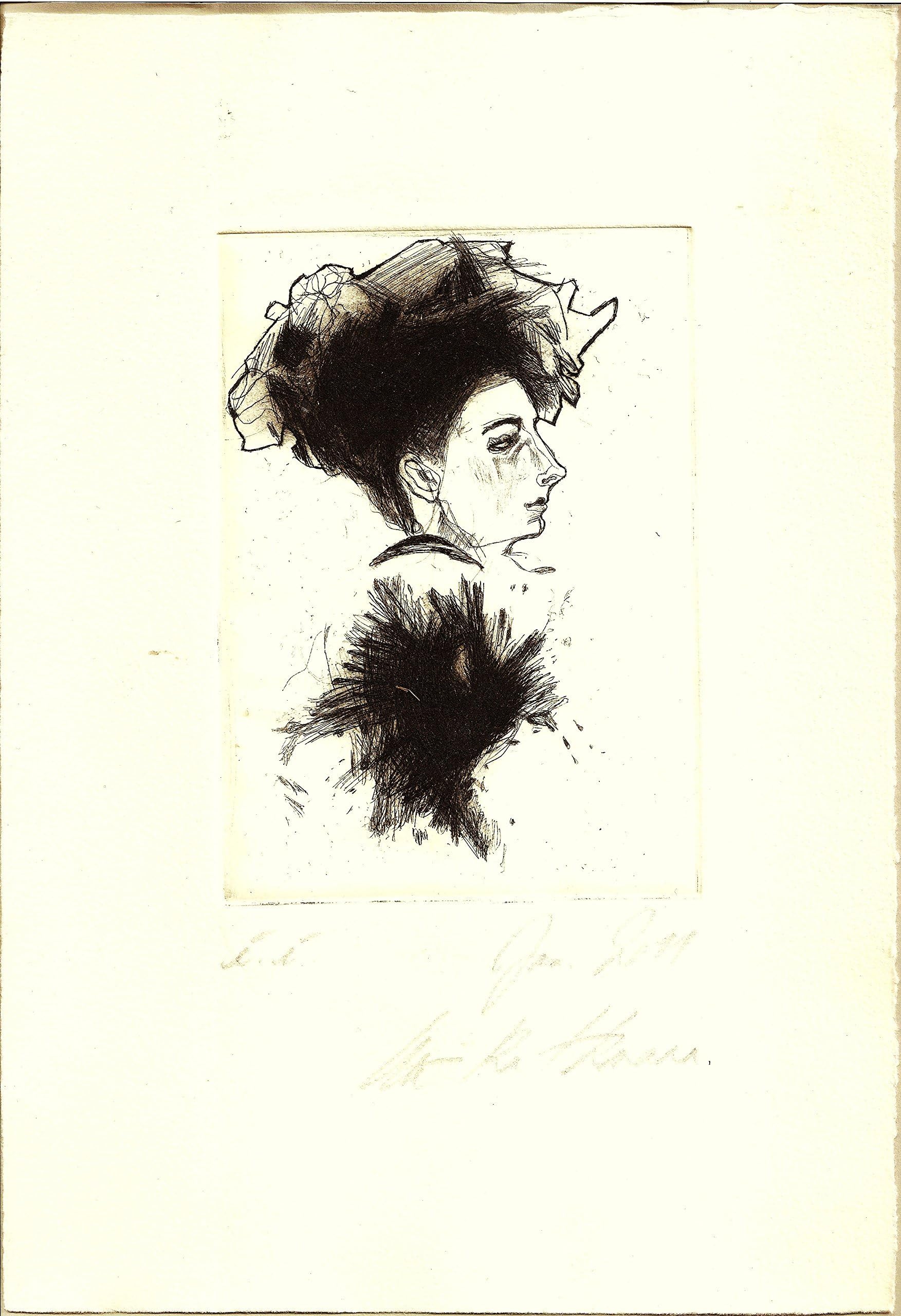 Original hand pulled Dry Point Etching, "Hommage à Cranach III"