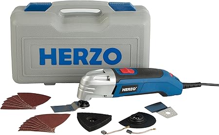 Herzo Outil Multifonction Avec Bmc Raccord Pour Aspirateur Plateau De Poncage Feuilles Abrasives Et Lame 300w Amazon Fr Bricolage