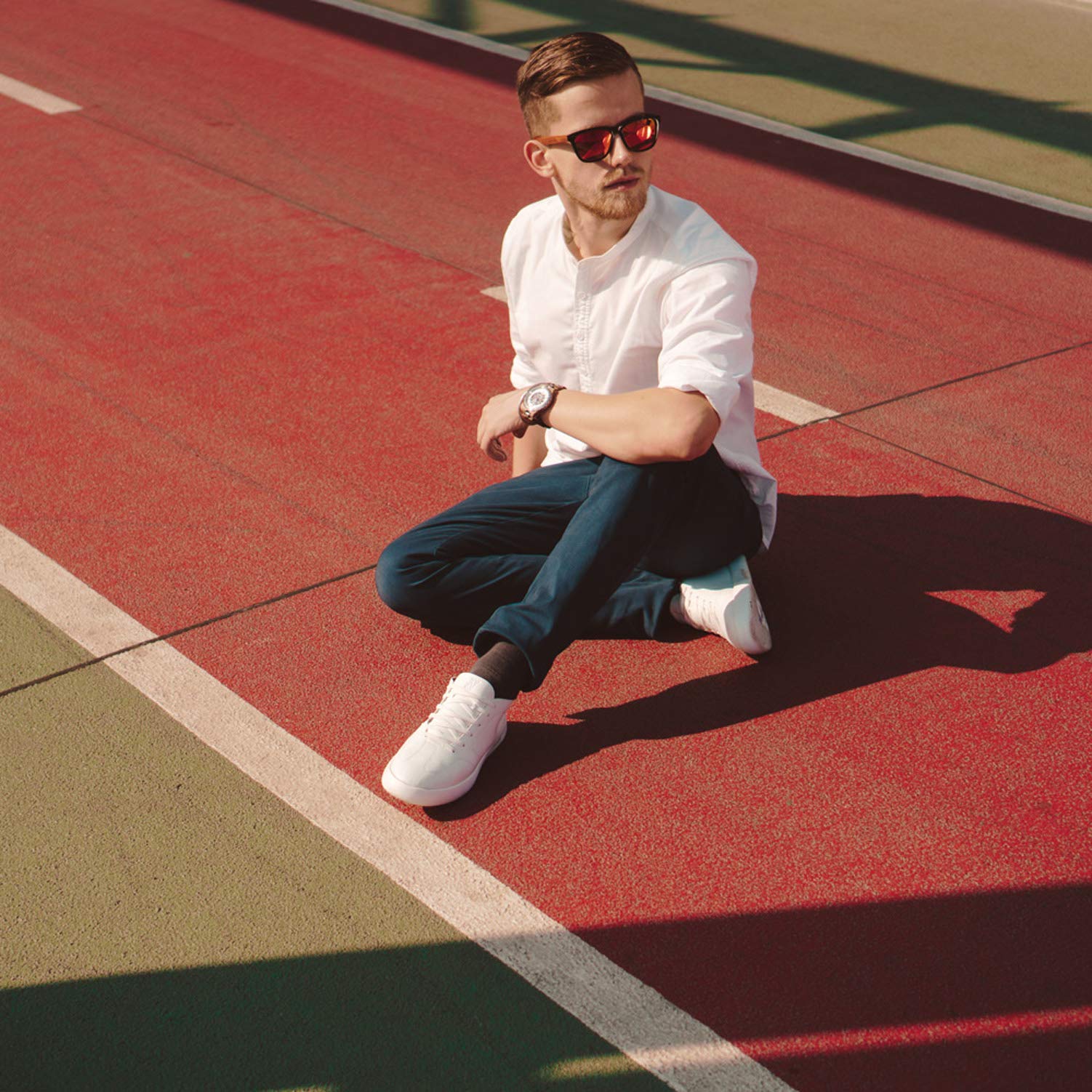 Wooden Sunglasses,Ablibi Polarized Mens Wood Sunglasses Handmade Lightweight Shades with Wooden Box(golden)