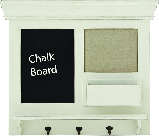 Amazon Com Benzara Wooden Chalkboard Wall Shelf With Three Metal
