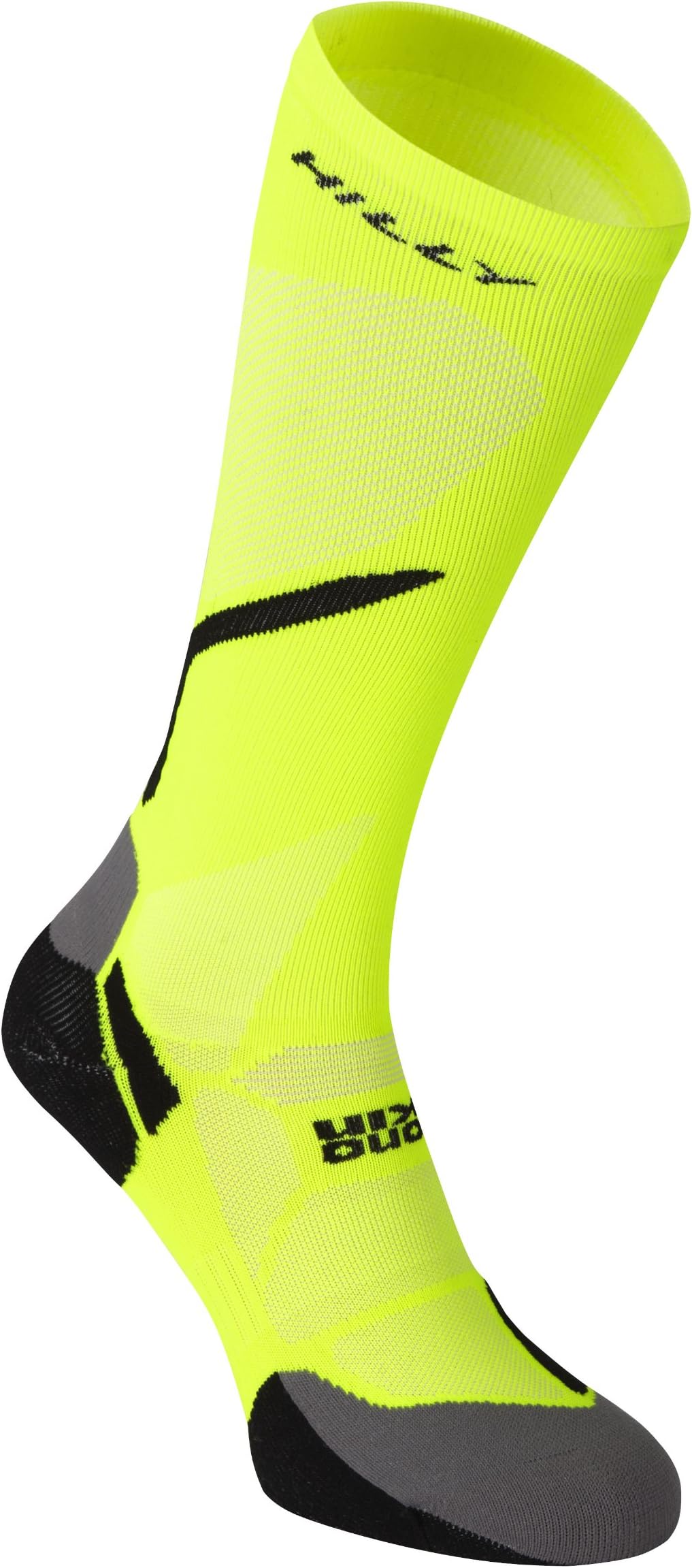 Hilly Men's Unisex Adult Vivid Compression Running Sock-Fluo Yellow, Medium