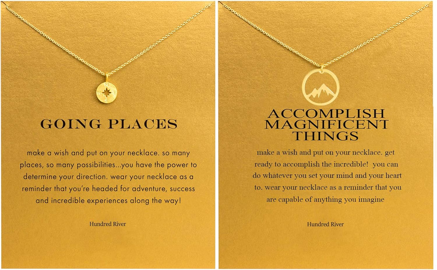 Hundred River Friendship Necklace with Meaning Compass