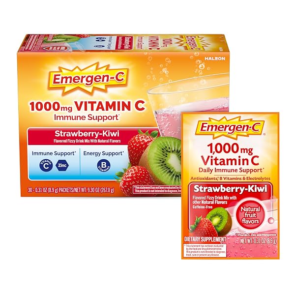 EMERGEN-C 1000MG VITAMIN C IMMUNE SUPPORT POWDER STRAWBERRY...