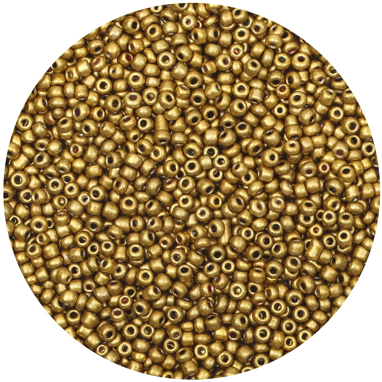 Gkelaly 2000Pcs Gold Glass Seed Beads Bulk for Jewellery Making, 4mm 6/0 Small Pony Beads for Bracelet Necklace Earring Making & Crafting — image 1