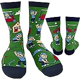 I'D RATHER BE CHASING Funny Mens Socks, Golf & Pickleball Gifts for Men, Golfers Unique Crew Sock, Golfing Gift Accessories
