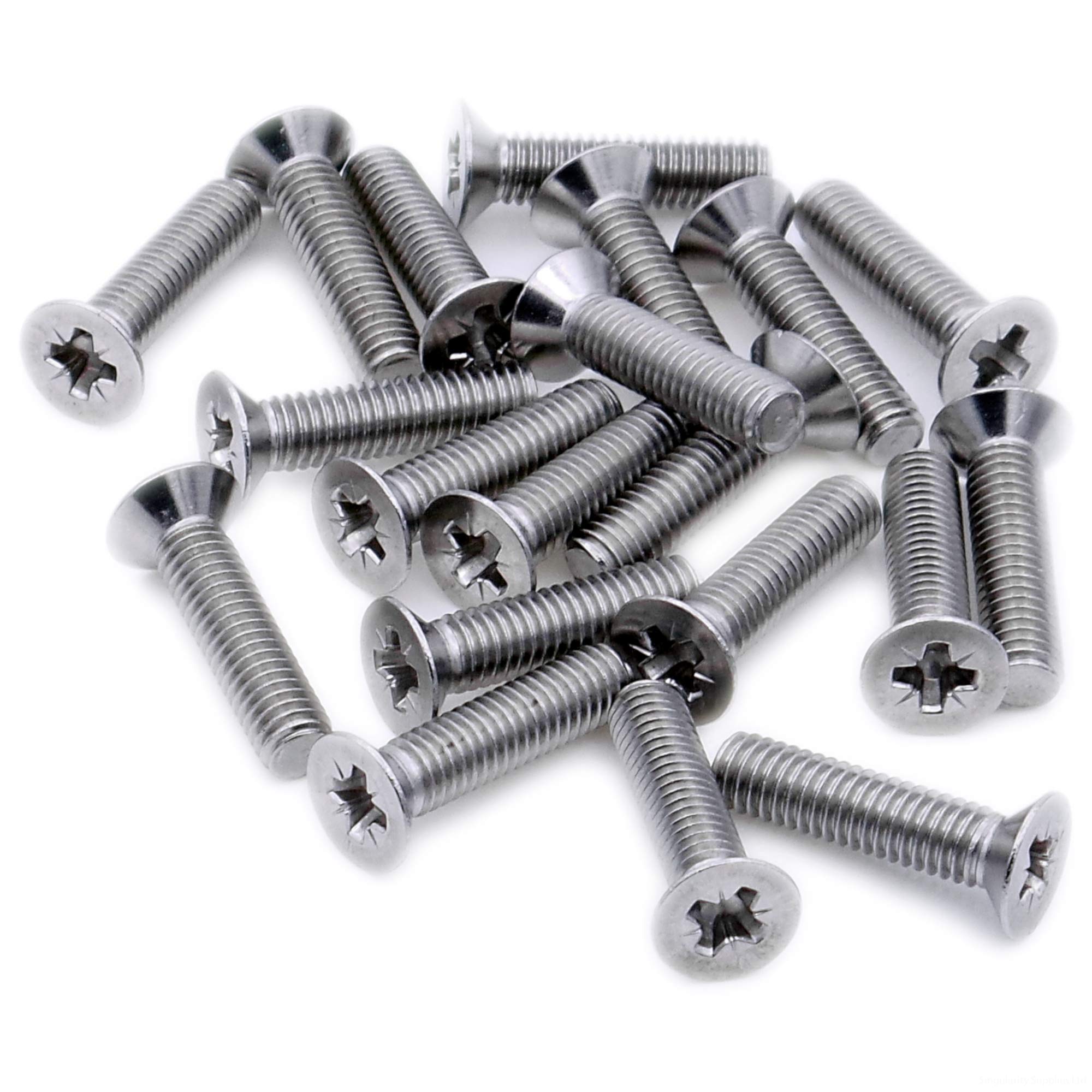 M1.6 (1.6mm x 14mm) Pozi Countersunk Machine Screw (Bolt) - Stainless Steel (A2) (Pack of 20)