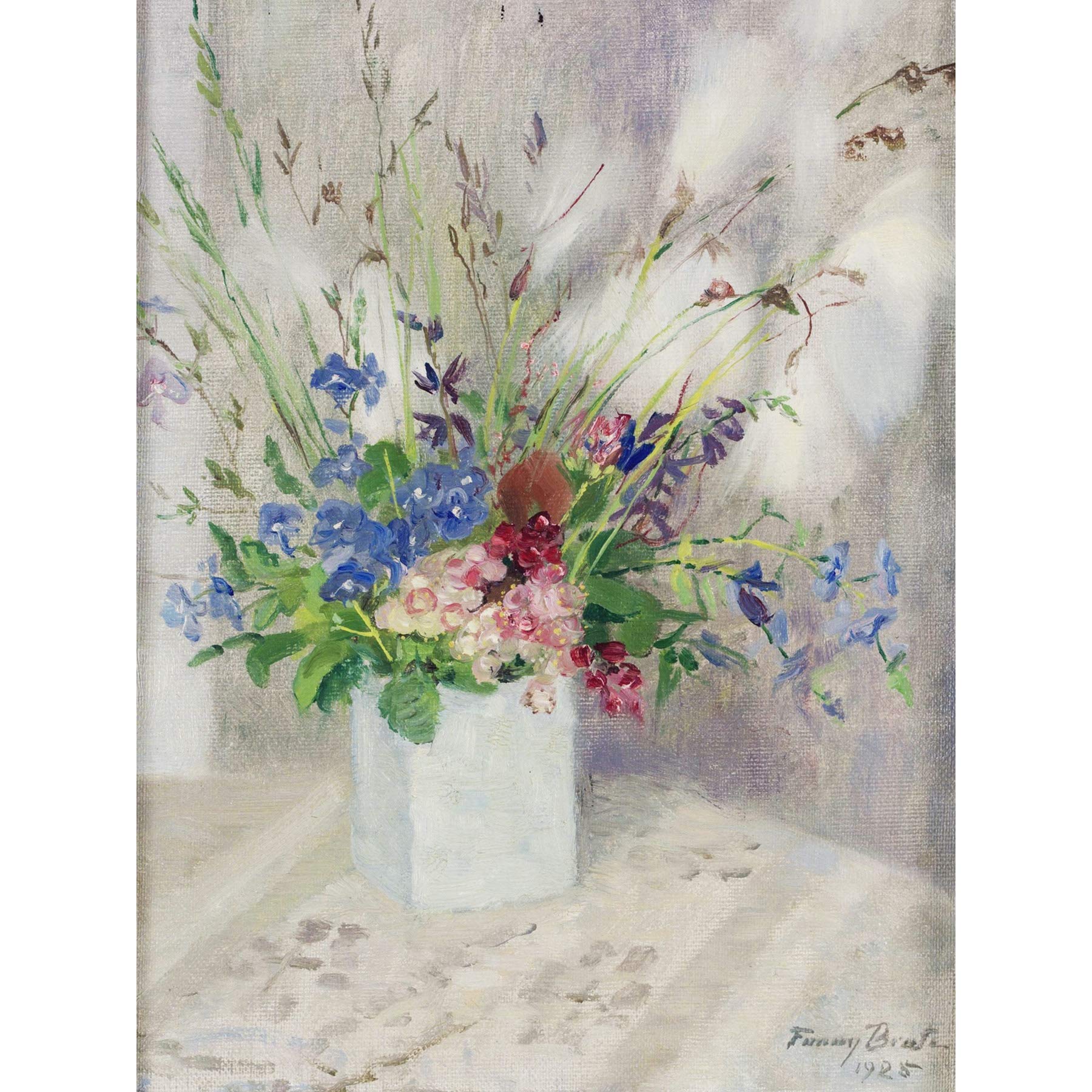 Artery8 Fanny Brate Flowers In Vase Bouquet Painting Large Wall Art Poster Print Thick Paper 18X24 Inch