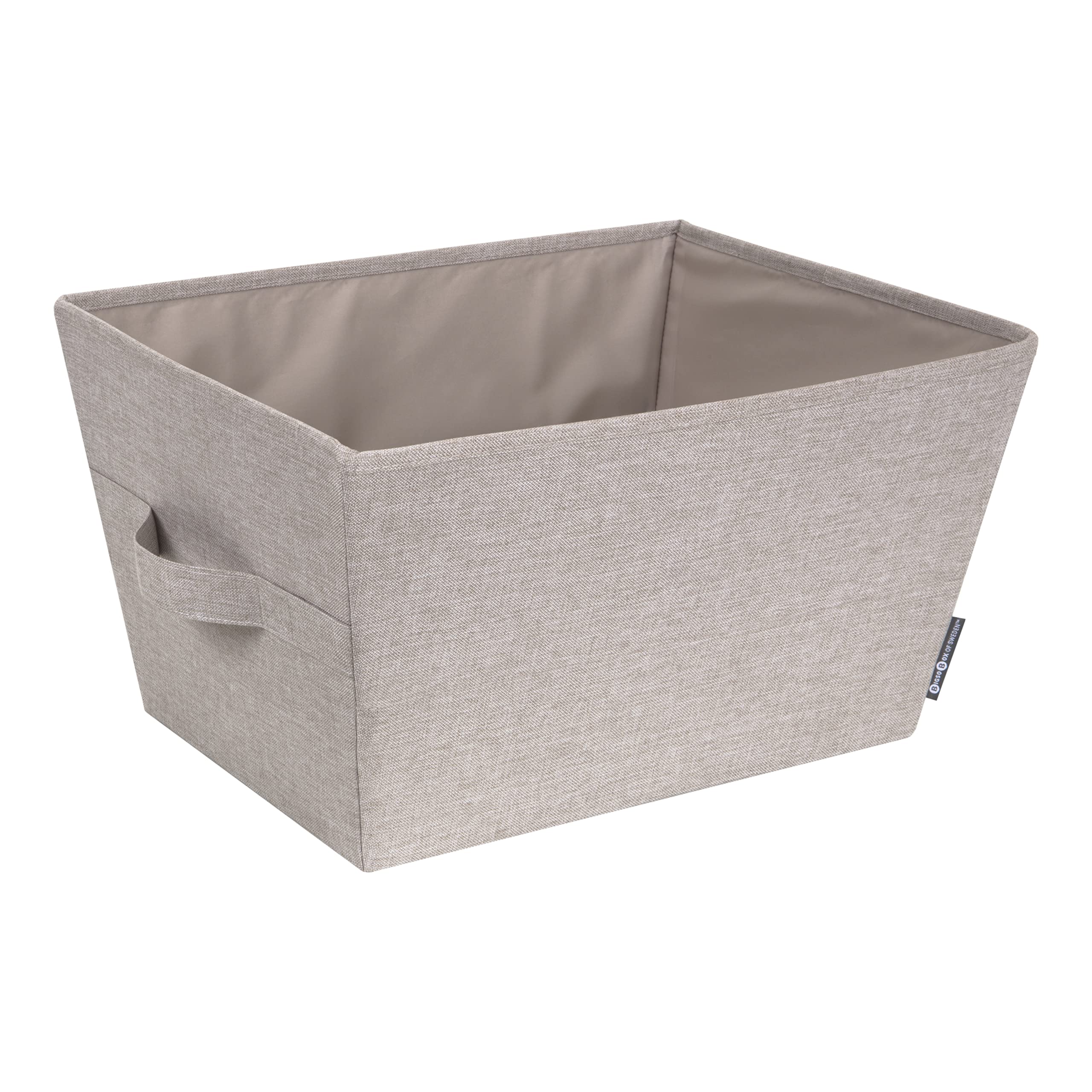 Bigso Box of Sweden Foldable Storage Box for Home and Shelves - Large Fabric Storage Basket with Easy-Carry Handles - Storage Bin for Blankets, Towels, Toys and More - Beige
