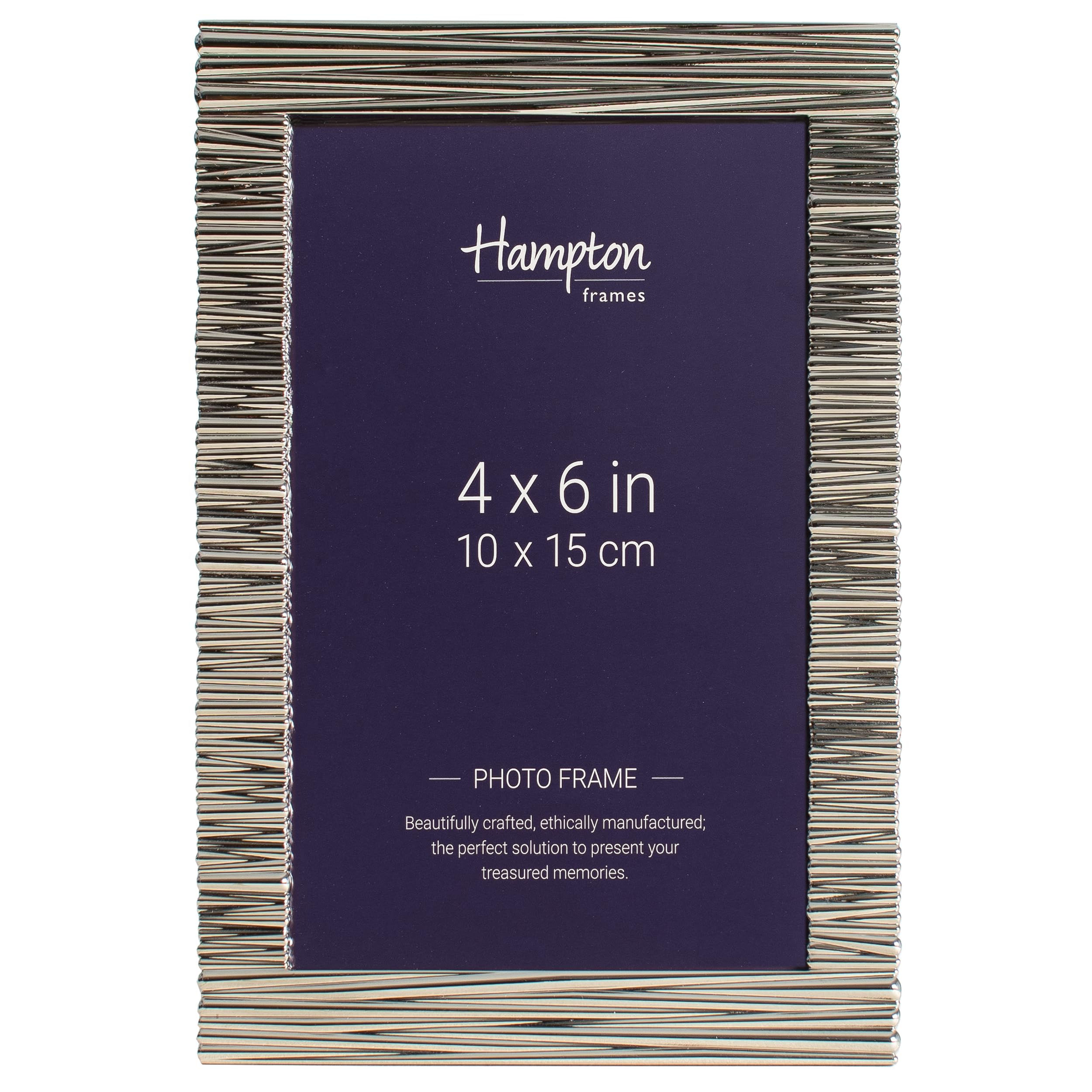 Hampton Frames YENNEFER 4x6 (10x15cm) Silver Contoured Photo Frame Glass YEN59946N