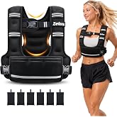 ZELUS Adjustable Weighted Vest for Women Men, Ergonomic Fit Training Vest | Available in 4&ndash;10 LB, 11&ndash;20 LB, and 20&ndash;32 LB Options with 6 Removable Weights for Walking, Cardio, and Strength Training