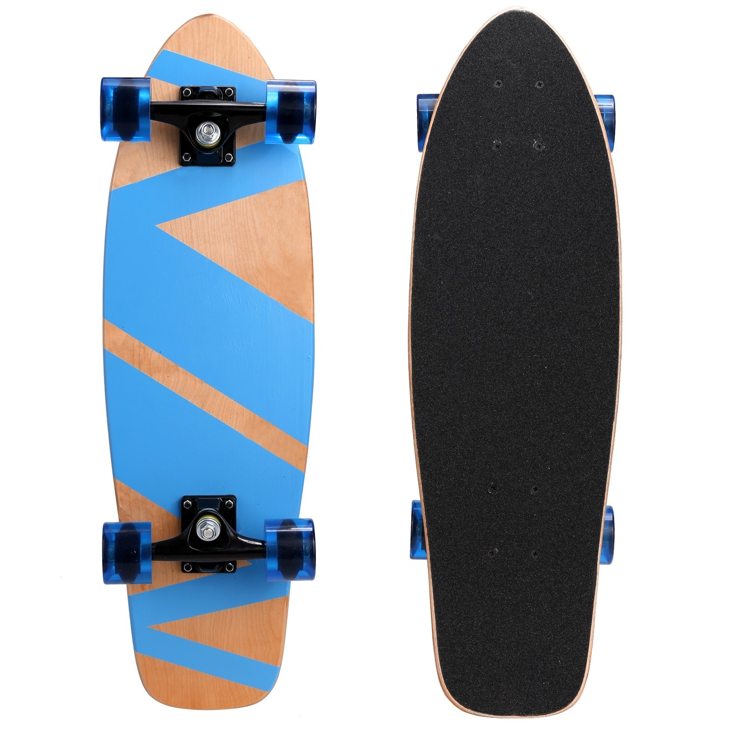 Kaluo 27” Cruiser Skateboard Cool Style Complete Skateboard with Wooden
