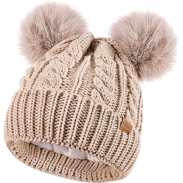C.C Hatsandscarf Exclusives Cable Knit Double Pom Winter Beanie