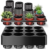 RimCereal 4 Inch Round Nursery Pots 100 Pcs,12 Cell Nursery Pots Trays 8 Pcs, Sturdy Seeds Starting Germination Shuttle Carrying Trays, Small Planter Nursery Propagation 8 Sets for Succulent Seedling