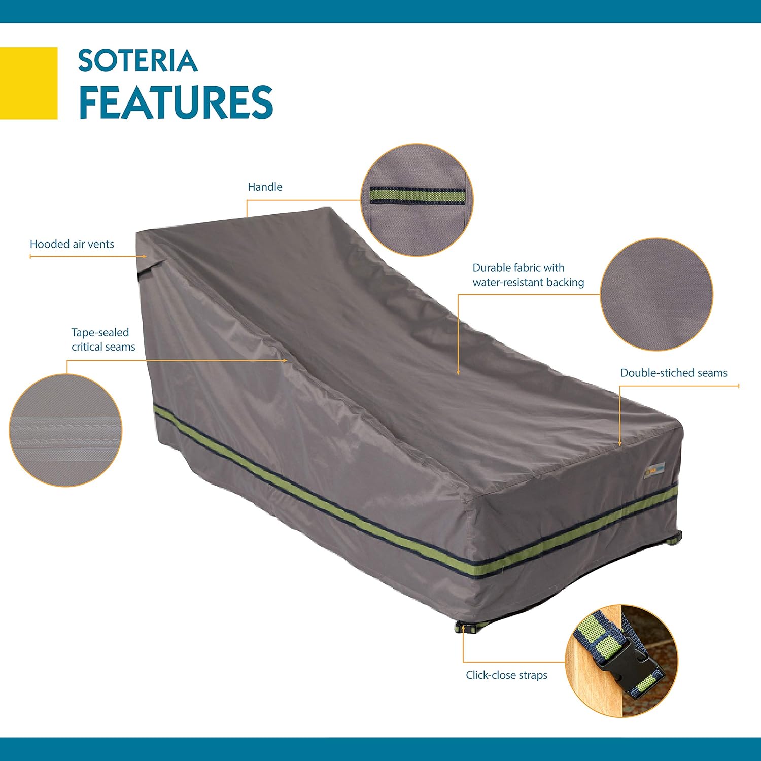 Duck Covers Soteria Waterproof 86 Inch Patio Chaise Lounge Chair Cover : Garden & Outdoor
