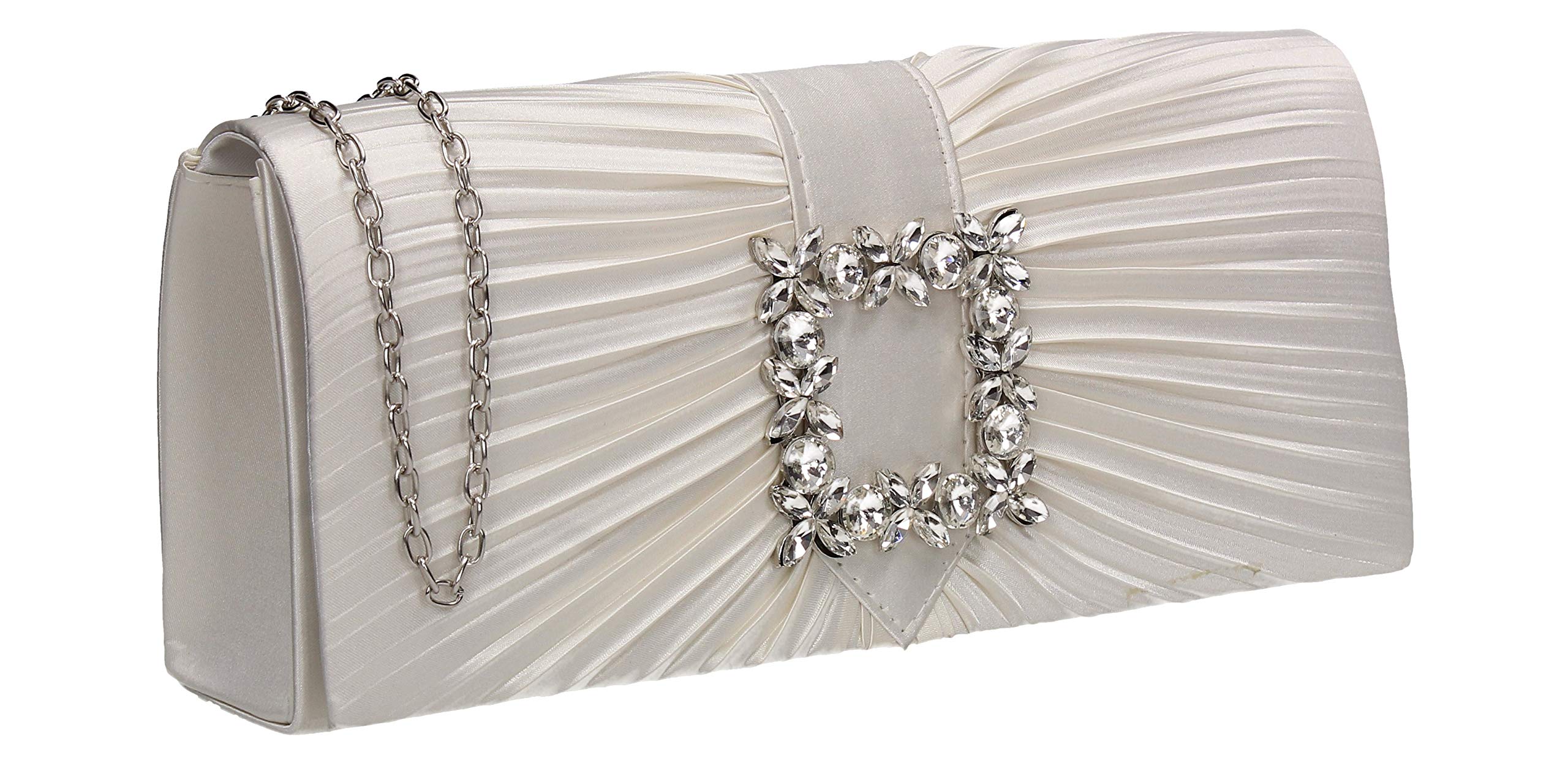 SwankySwans Women's Chloe Clutch Bag, Ivory, M UK