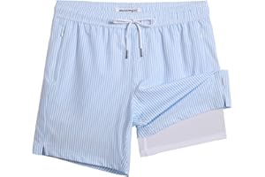 maamgic 2 in 1 Mens Swim Trunks 7 Inch Swim Shorts Swim Suits Board Shorts