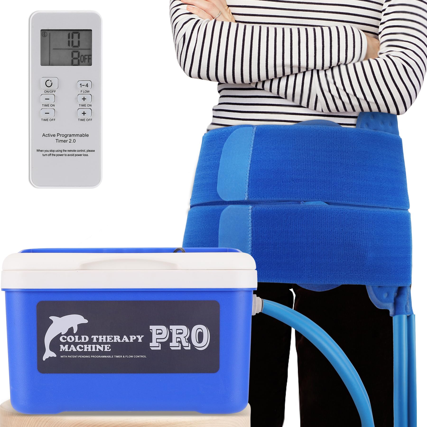 Photo 1 of **MISSING POWER CORD**Cold Therapy Machine System with Universal Pad for Hip, Back, Knee After Surgery Recovery, Ice Machine with Programmable Timer Remote Control, Large Compression Pad for Hip Bursitis, Hip Flexor Pain.