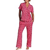 bebe Womens 2 Piece Bridesmaid Pajamas Set Short Sleeve Button Down Shirt and Pants
