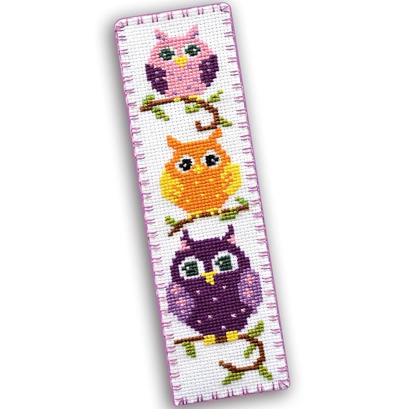 Owls Cross Stitch Hand Made Bookmark Handmade