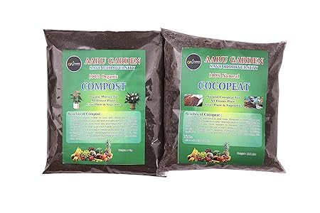 Aaru Garden Organic Compost & Cocopeat Fertilizer Manure for Plants, 100% Organic, Cow Dung, Fertilizer for Plants, Compost & Cocopeat Combo for Plants 1.5 KG