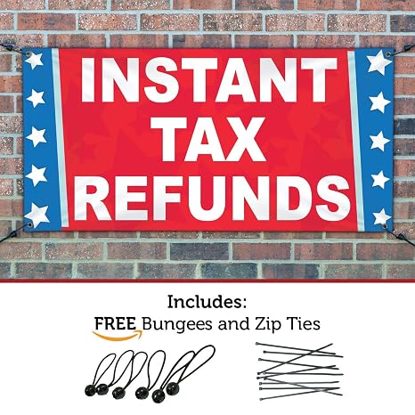 Amazon Com Half Price Banners Instant Tax Refunds Vinyl Banner