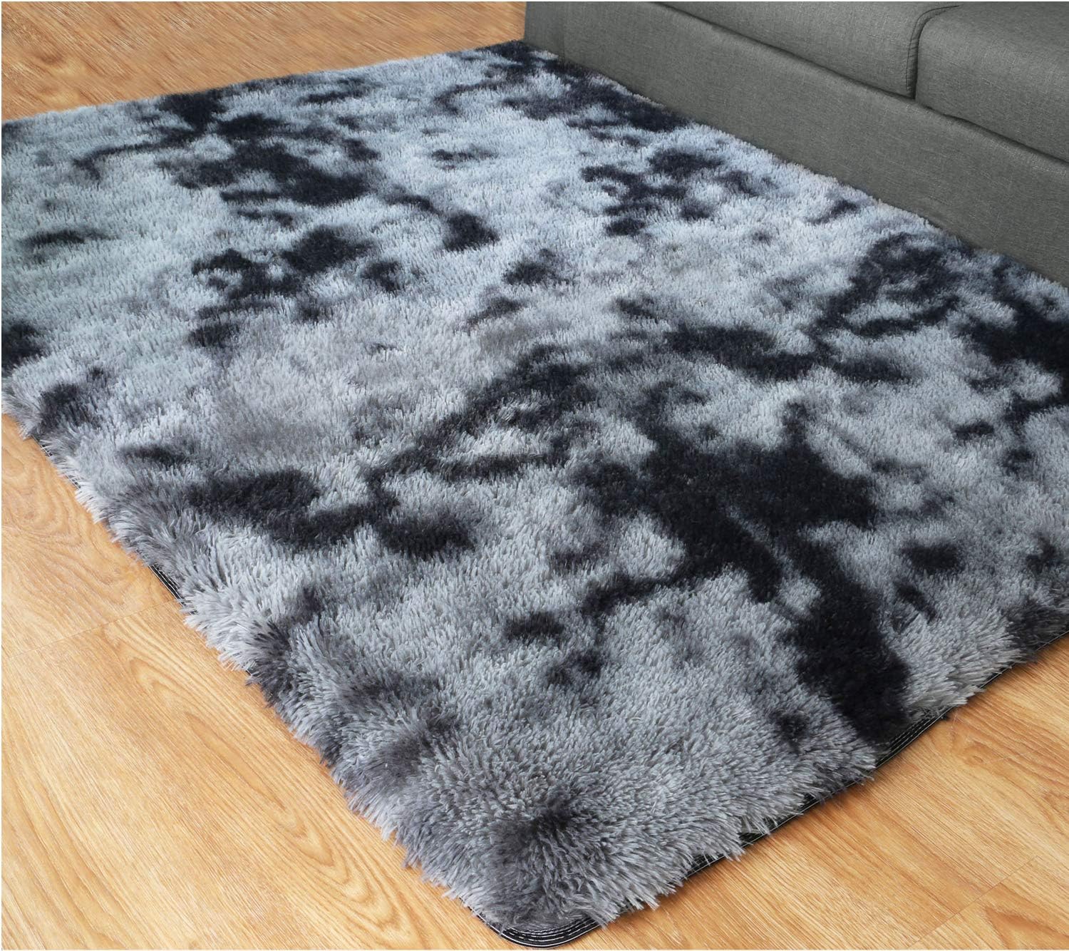 Amazon Com Pagisofe Ultra Soft Abstract Area Fluffy Rug Black And Gray 4x6 Feet Carpet Thick Accent Rugs For Living Room Bedroom Dining Room Decor Multi Color With Rubber Backing Grey And Black