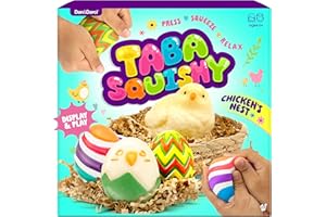 Easter Taba Squishy Chicken Nest Egg Kit - Easter Basket Stuffers for Kids, Teens - Basket Essentials for Boys & Girls Ages 7