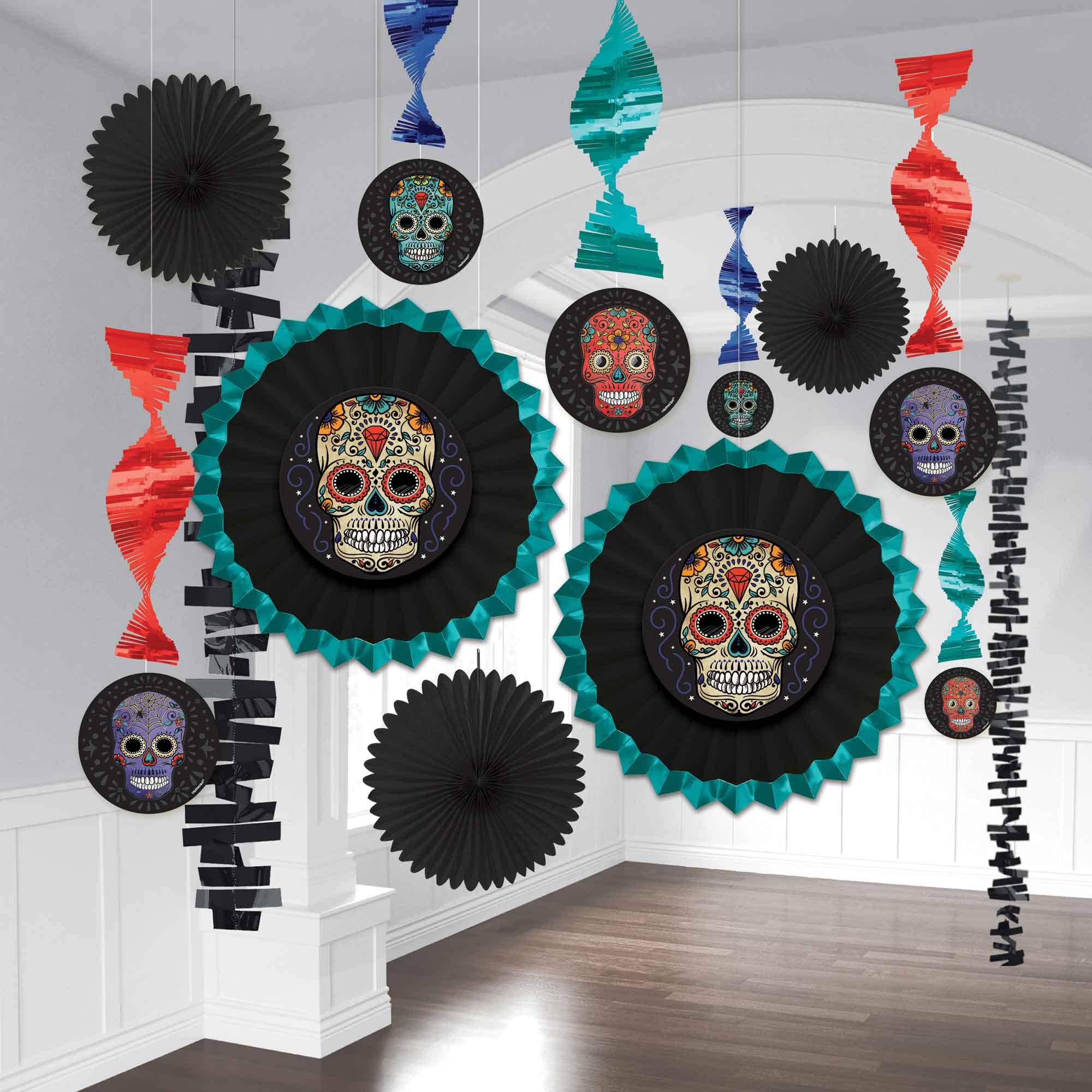 amscan Day of The Dead Room Decorating Kit-13, Clear, 50 Pcs