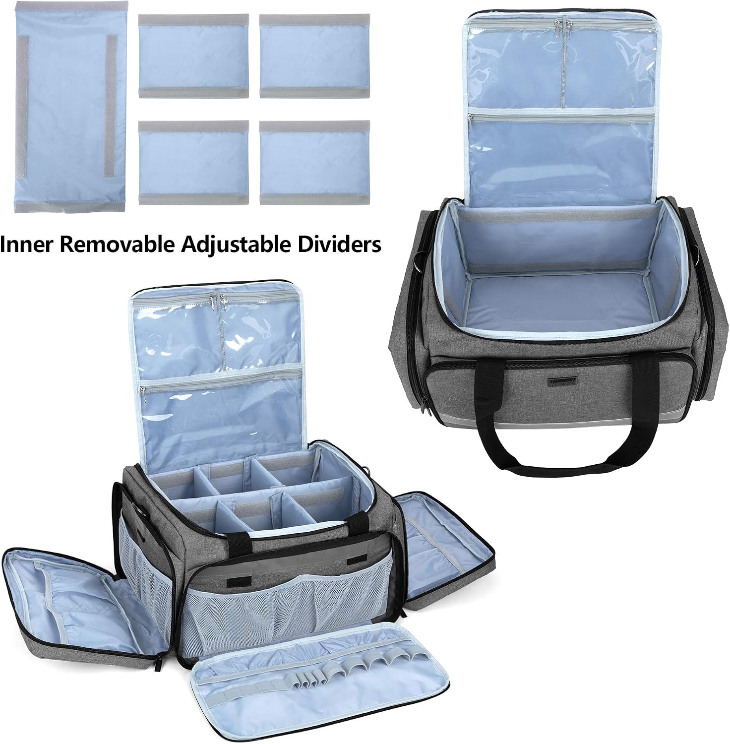 Trunab First Aid Bag Empty, Large Medical Bag with Inner Dividers for Home Health Nurse Doctor, Community Care, EMT, EMS - Image 3