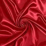 DLCFLF Red Satin Fabric by The Yard, 2 Yards