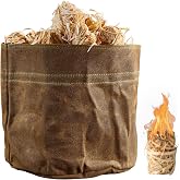 Kings County Tools Fire Starter 50-Pack with Waxed Canvas Storage Bag | Natural Fire Starters for Campfires, Fireplace, Firepit, Charcoal BBQ Grill, Pellet Stove or Pizza Oven