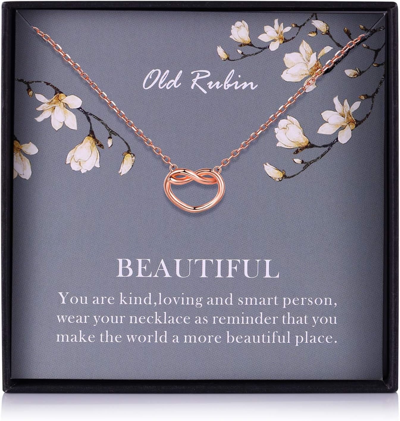 OR OLD RUBIN Women’s 14K Gold-Plated Dainty Heart Knot Necklace Sterling Silver Infinity Knot Pendant Necklace 16.0"+2.0" Extender