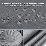 IOAOI Sun Shade Sail 3m x 3m Rectangle Waterproof UV Block 95% Grey view 3