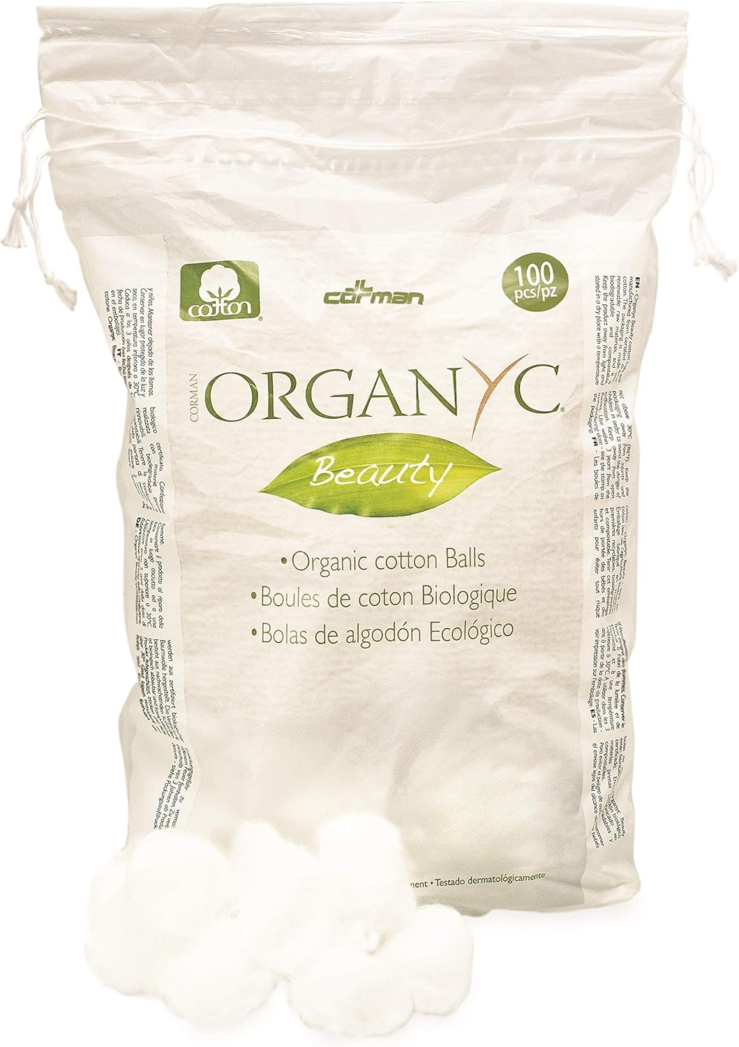 Organyc 100 Organic Cotton Balls for Sensitive Skin, 100 Count Health & Personal Care