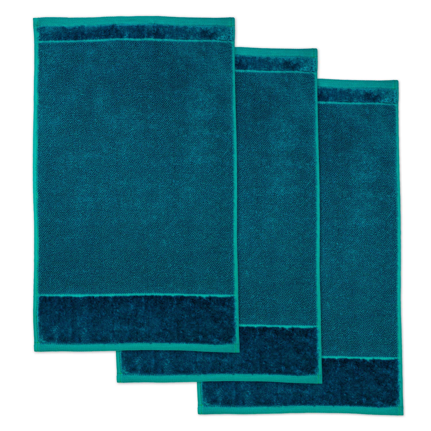 Möve Set of 3 Guest Towels, deep Lake, 30 x 50 cm