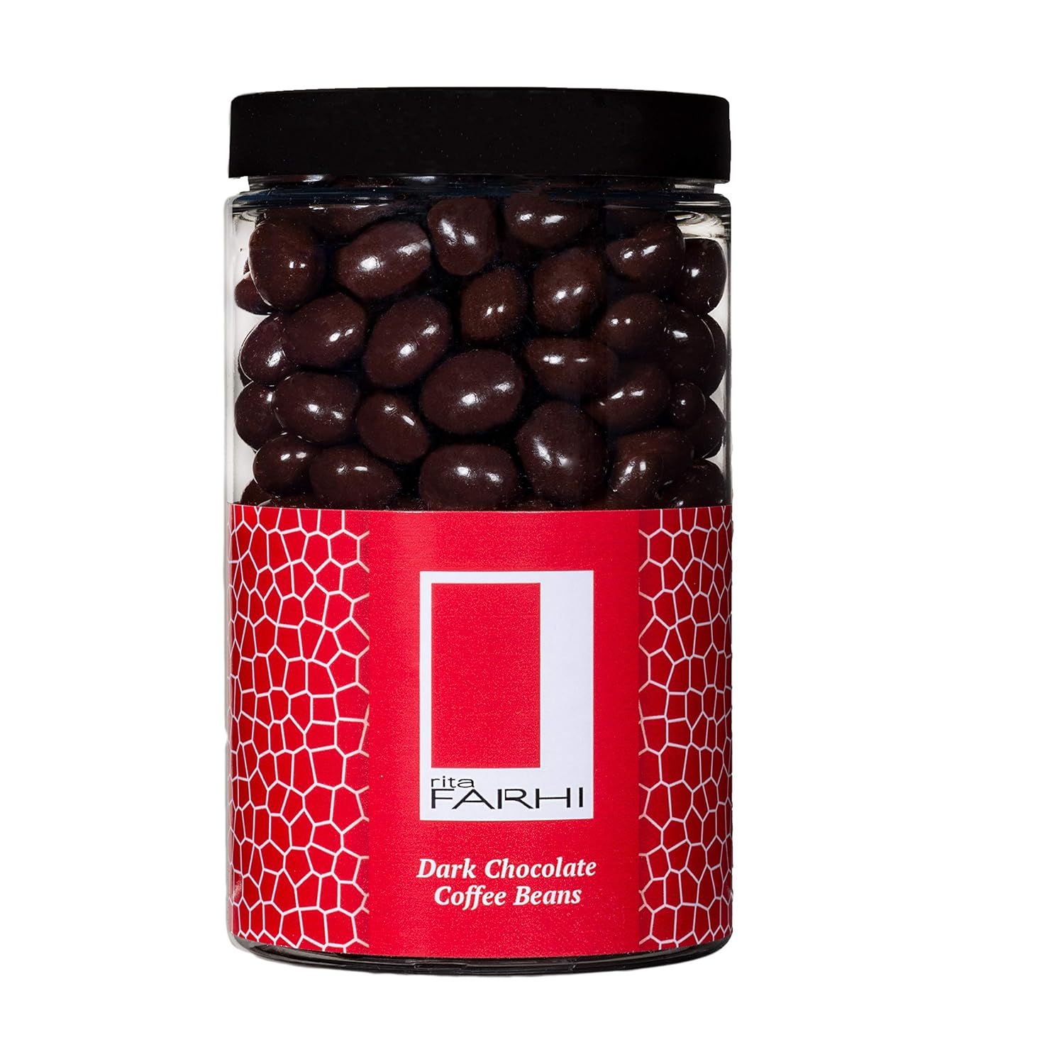 Rita Farhi Dark Chocolate Covered Coffee Beans in a Gift Jar, 290g