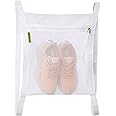 GOCOHHI Sneaker Wash & Dry Net Bag for Dryer,15.7x13.8 Inch Large HoneyComber Mesh Bags with Zipper and Strap for Shoes, Clot