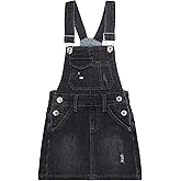 KIDSCOOL SPACE Girls Denim Skirts,Baby Little Big Girls Ripped Soft Stretchy Jeans Overall Dress