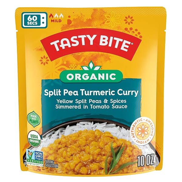 TASTY BITE ORGANIC JODHPUR LENTILS, 10 OUNCE, PACK OF 6, READY TO EAT, MICROWAVABLE ENTREE, VEGAN
