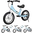 Balance Bike 2 in 1,The Dual Use of a Kids Balance Bike and Toddler Bike, for 2 3 4 5 6 7 Years Old -12 14 16 Inches with Training Theory, Brake, Pedal