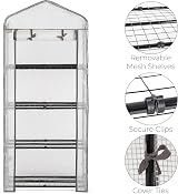 Christow Mini Greenhouse 4 Tier Reinforced Growhouse 5ft2in x 2ft2in view 5