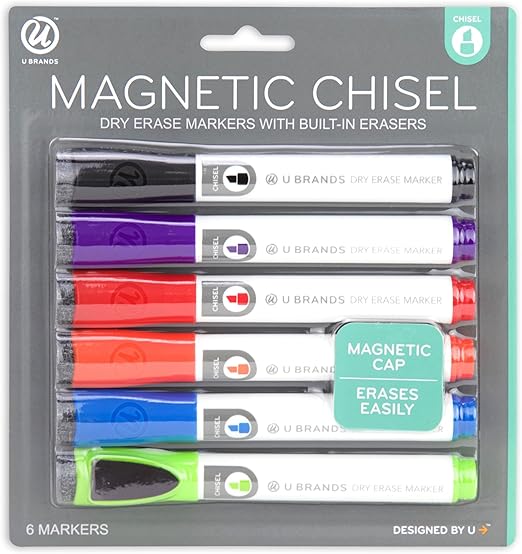 U Brands Low Odor Dry Erase Markers With Erasers