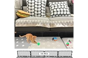 Hiflora 8 Pack Under Bed Blockers for Pets – Easy to Install Black Plastic Under Couch Blocker (6.5" H X 14.5" L) – Prevents Dogs, Cats, Toys from Getting Under Sofa or Furniture