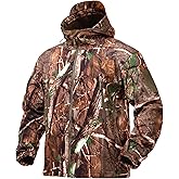 YEVHEV Hunting Jacket for Men Quiet Hunting Camouflage Clothing Hoodie Camo Coat Water-Repellent Windproof