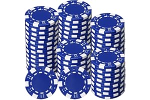 LaRandom 100 Pcs 11.5 Gram Poker Chips ABS Monte Carlo, 40 mm Bingo Chips Tokens Markers Blank Counting Bulk for Blackjack, and Card Night Poker Games