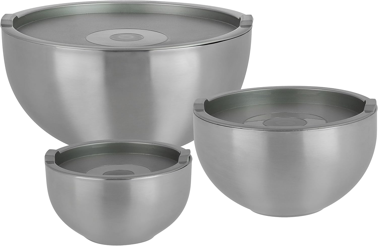 GSW 824019 THERMOSCHÜSSEL-Set mit Kunststoffdeckel 6-teilig, Edelstahl, silber, 26 cm, 6-Einheiten