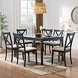 AMERLIFE 7-Piece Farmhouse Dining Table Set with 6