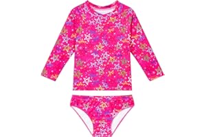 Snowheart Girls Swimsuit Two Piece Bathing Suits Multicolor Kids Summer Beach Water Sport Long Sleeve Rash Guard Sets